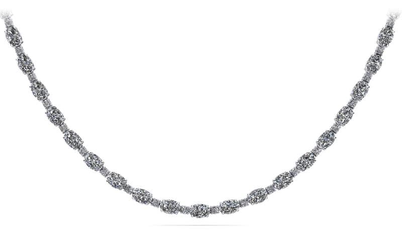 Rounds and Ovals Diamond Necklace
