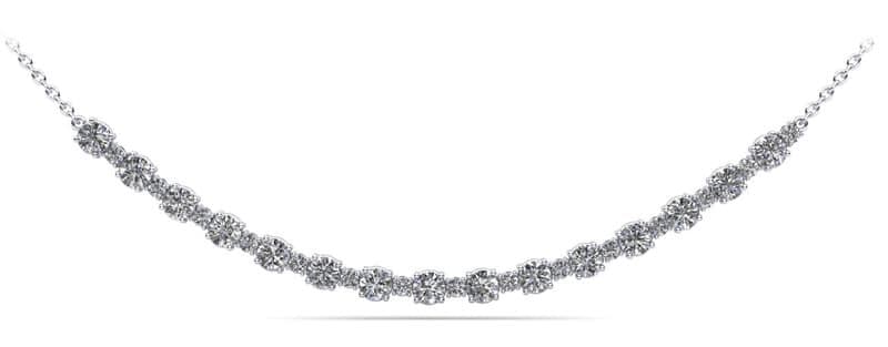 Alternating Diamond Tennis Necklace