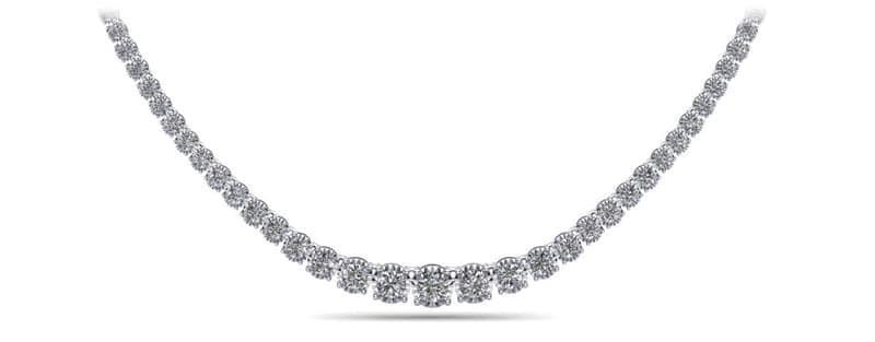 Diamond Crown Tennis Necklace