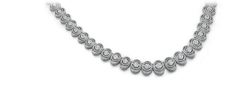 Vintage Oval Shaped Diamond Necklace