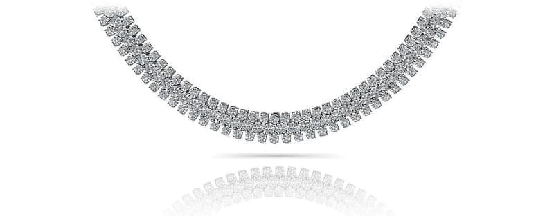 Three Row Diamond Necklace