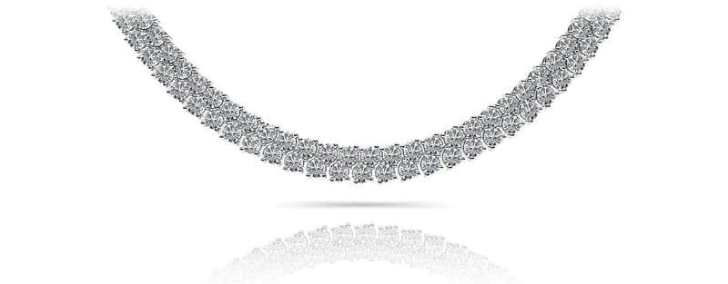 Checkboard Pattern Diamond Necklace