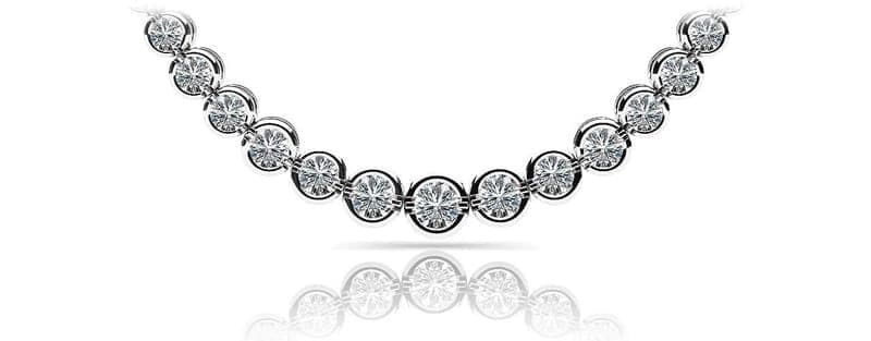 Classic Diamond Strand Necklace With Shiny Links