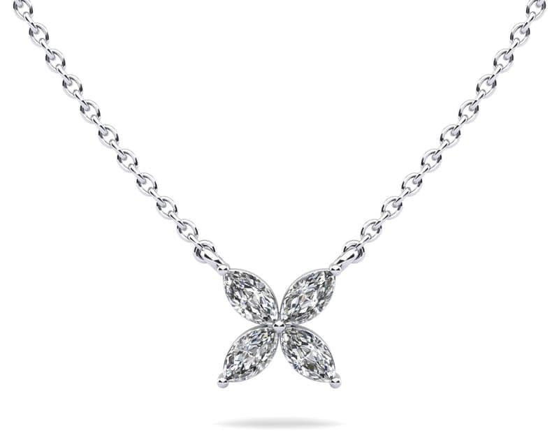 Flower Marquise Diamond Pendant
