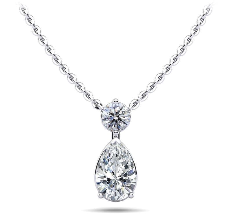 Round and Pear Diamond Pendant