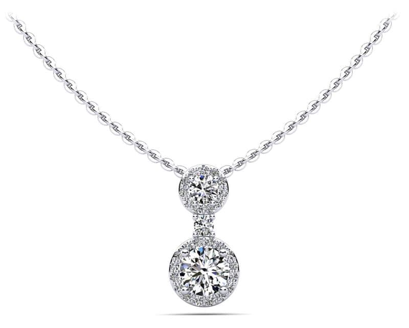 Stunning Double Halo Diamond Pendant