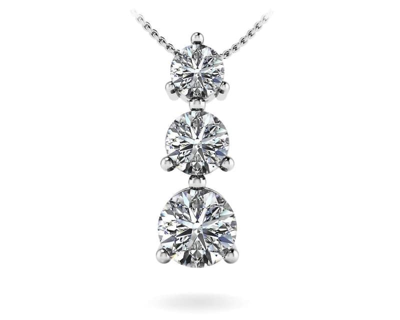 Three on Three Diamond Pendant