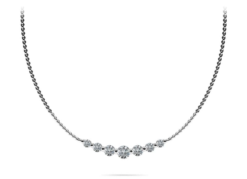 Seven Stone Graduated Chain Necklace