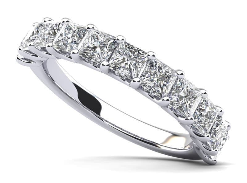 All Sparkle Princess Cut Diamond Anniversary Ring