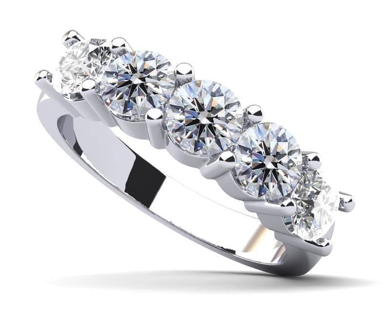 Classic Five Diamond Anniversary Ring