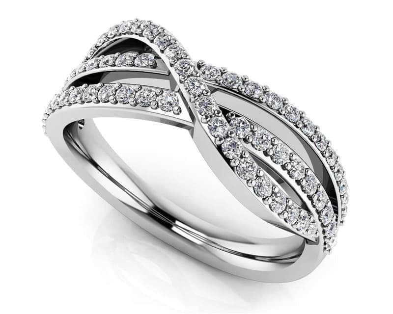 Dazzling Three Row Anniversary Ring