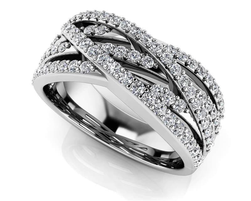 Captivating Woven Band Anniversary Ring