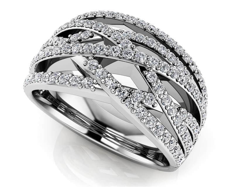 Prong Set Designer Diamond Anniversary Ring