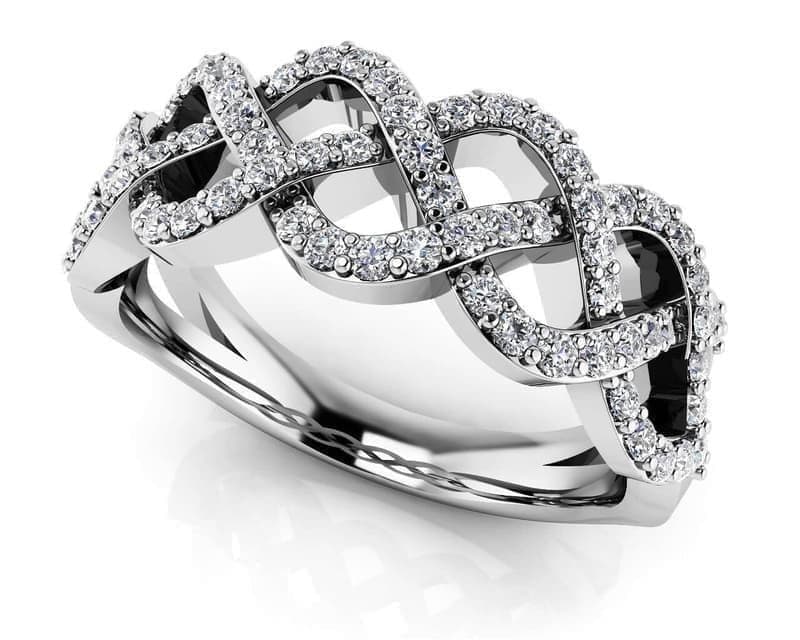 Braided Diamond Anniversary Ring