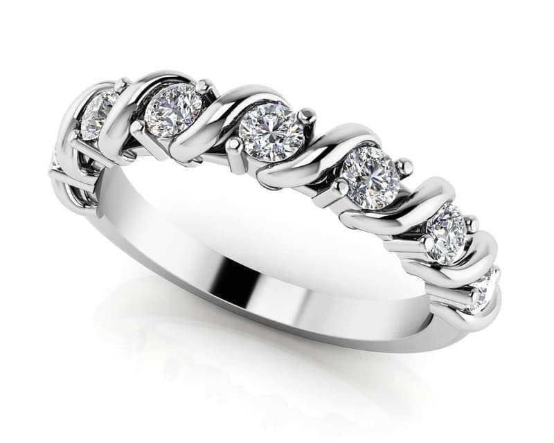 Swirl Diamond Anniversary Ring
