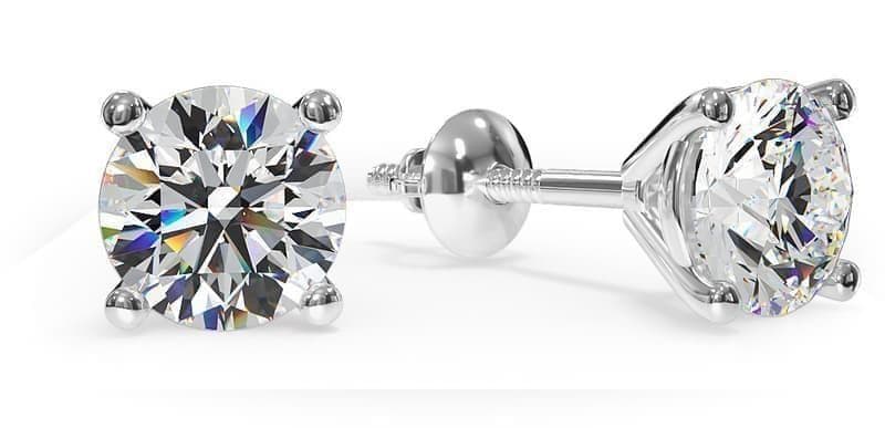 Classic 4 Prong Martini Diamond Stud Earrings