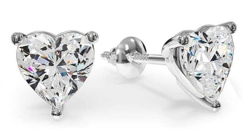 Heart Shaped Diamond Stud Earrings