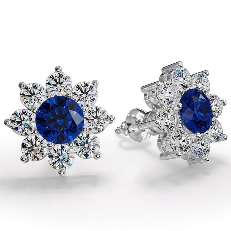 Radiant Diamonds and Gemstones Stud Earrings