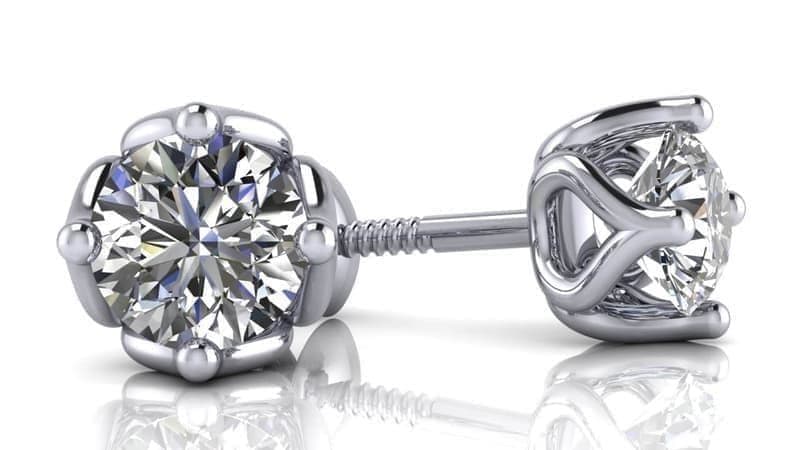 Tulip Diamond Stud Earrings