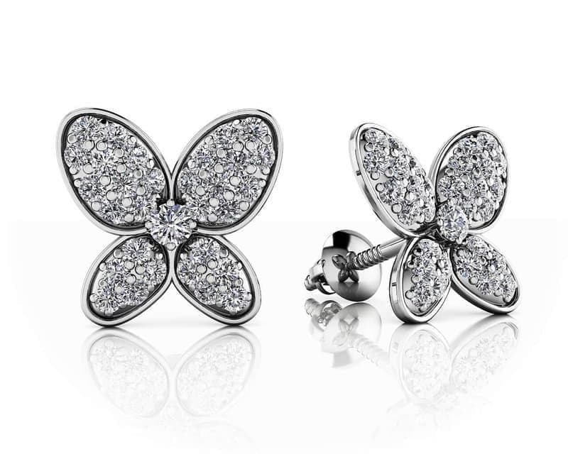 Charming Butterfly Diamond Studs