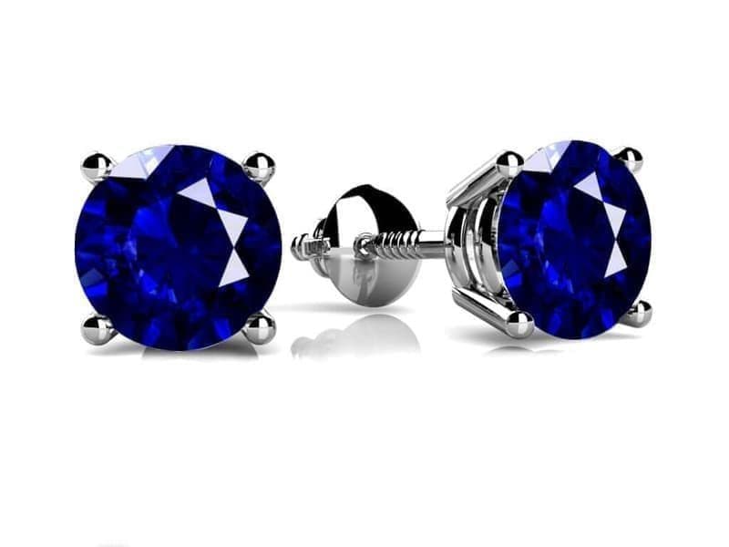 Classic Four Prong Round Gemstone Stud Earrings